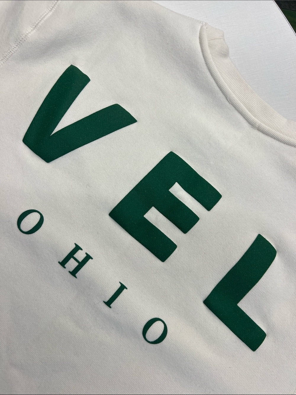 Emily Roggenburk return to cleveland puff crewneck long sleeve sweatshirt green - Picture 9 of 11